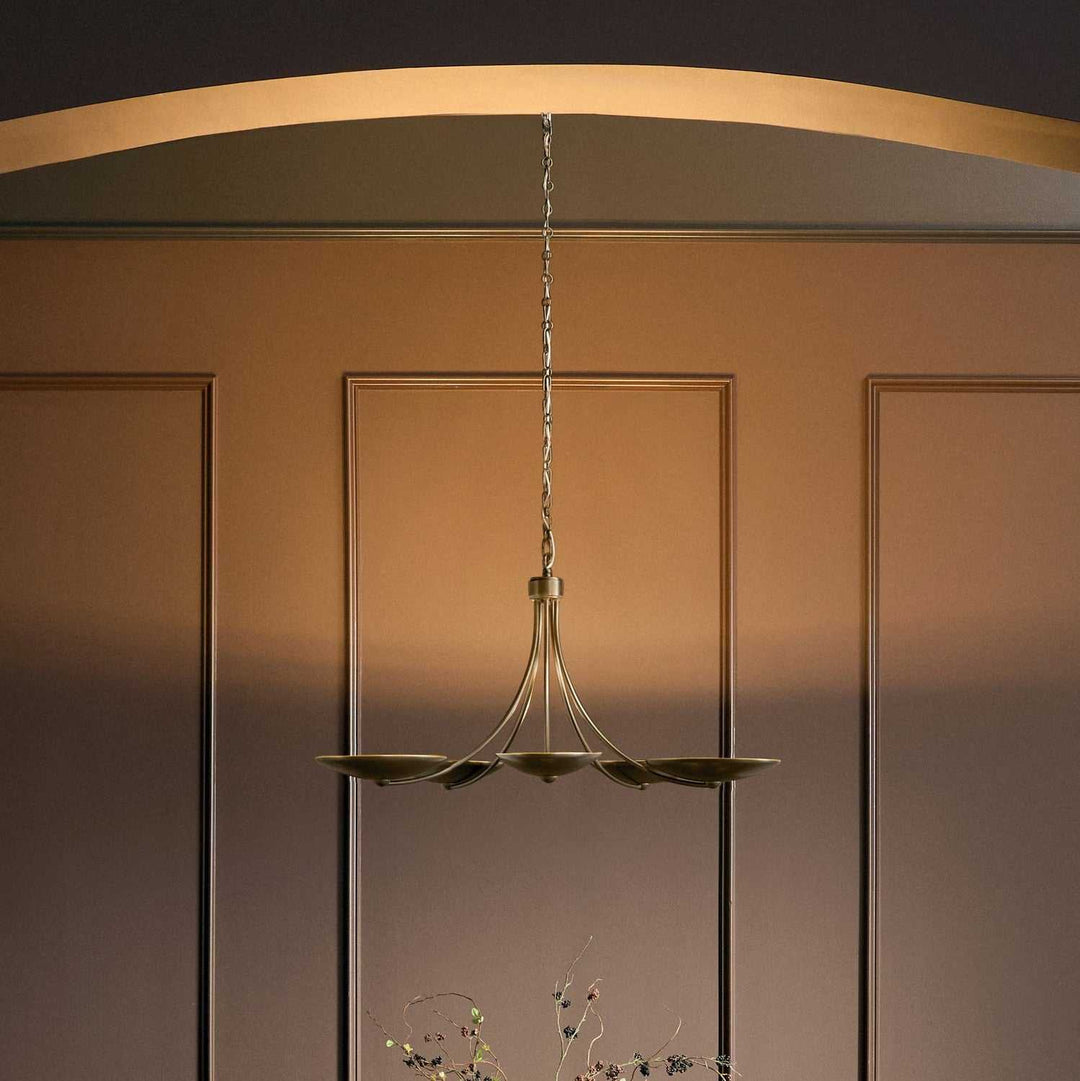 Palmela Five Light Chandelier in Lacquered Brass Kichler Canada