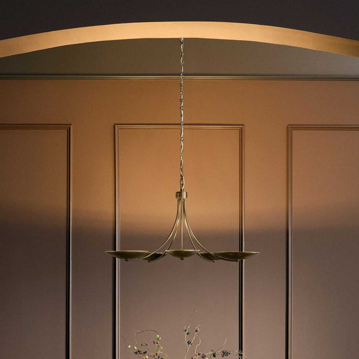 Palmela Five Light Chandelier in Lacquered Brass Kichler Canada