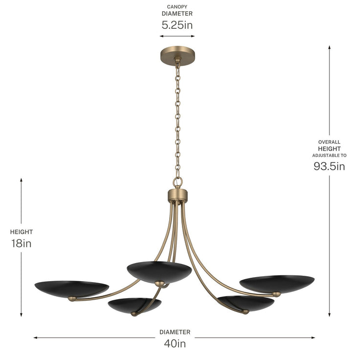 Palmela Five Light Chandelier in Champagne Bronze Kichler Canada
