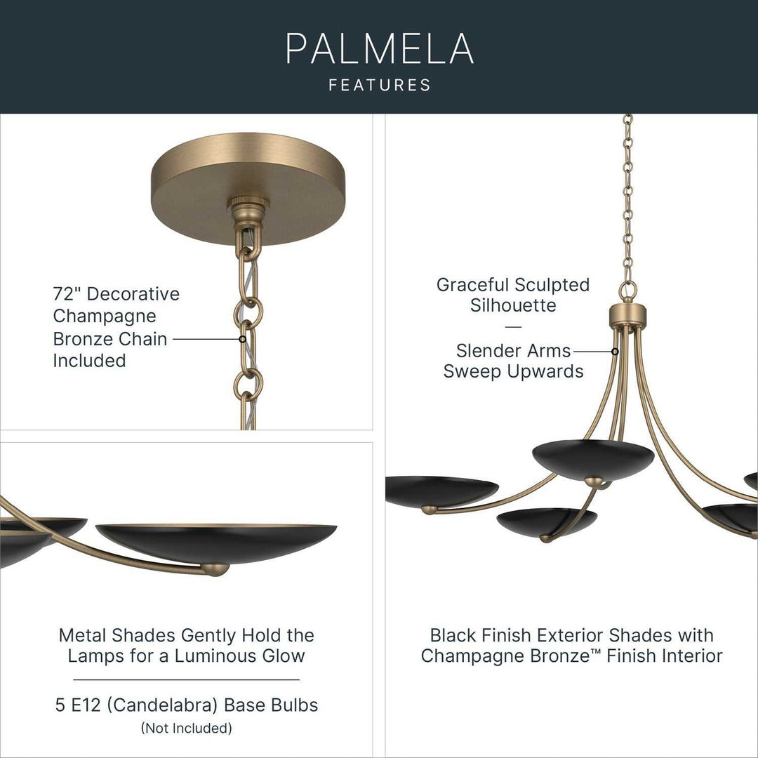 Palmela Five Light Chandelier in Champagne Bronze Kichler Canada