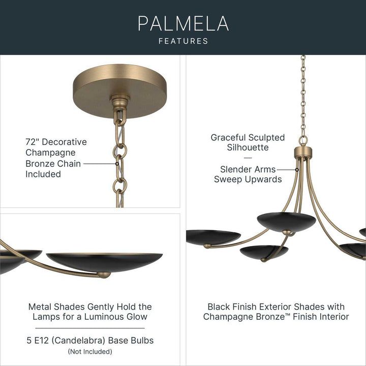 Palmela Five Light Chandelier in Champagne Bronze Kichler Canada