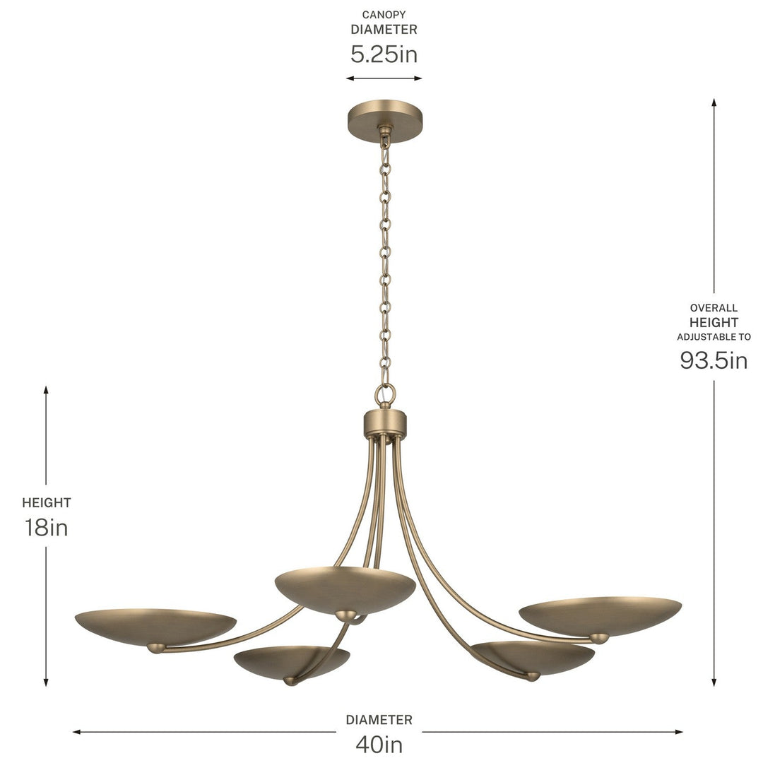Palmela Five Light Chandelier in Champagne Bronze Kichler Canada