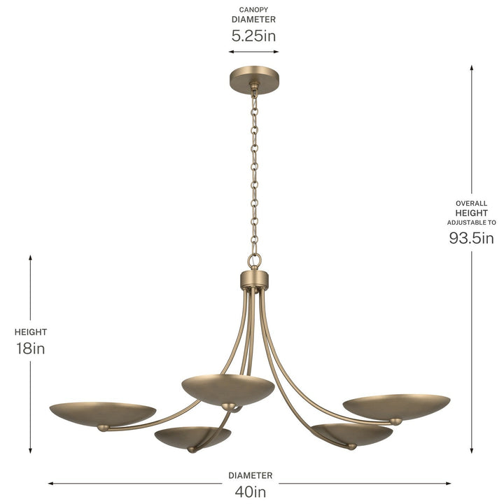Palmela Five Light Chandelier in Champagne Bronze Kichler Canada
