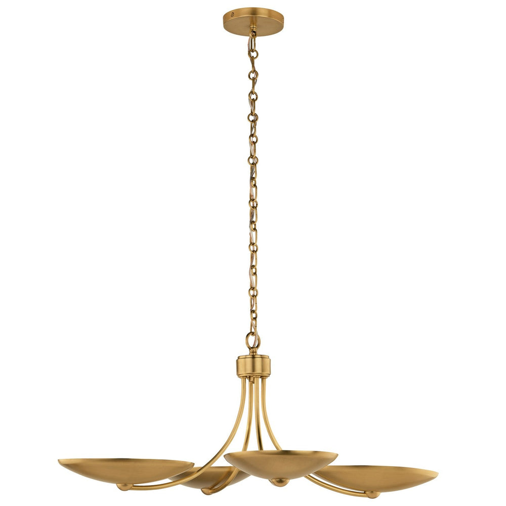 Palmela Four Light Chandelier/Semi Flush in Lacquered Brass Kichler Canada