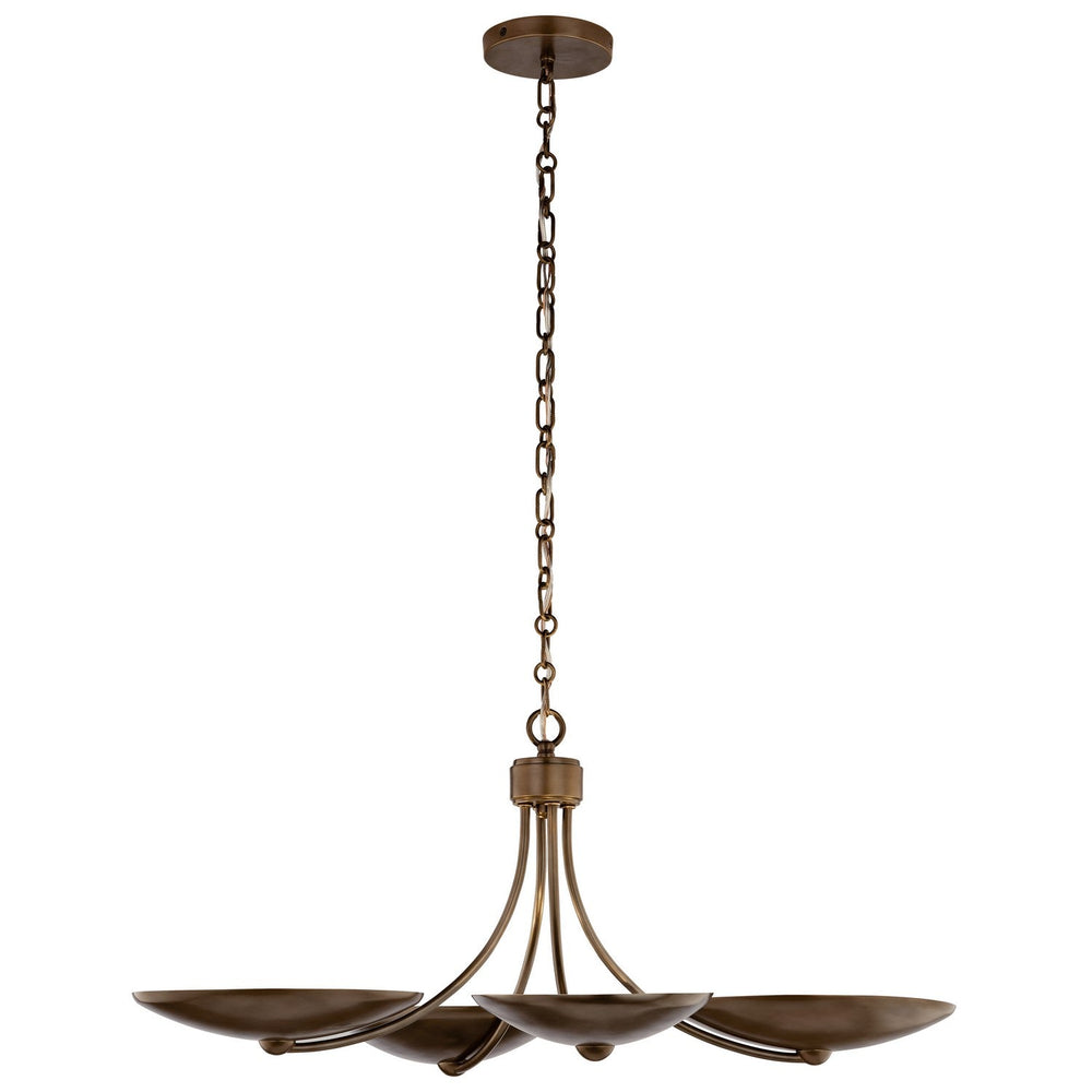 Palmela Four Light Chandelier/Semi Flush in Lacquered Brass Kichler Canada