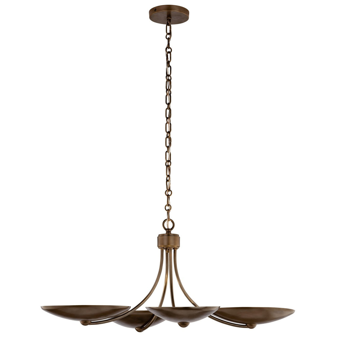 Palmela Four Light Chandelier/Semi Flush in Lacquered Brass Kichler Canada