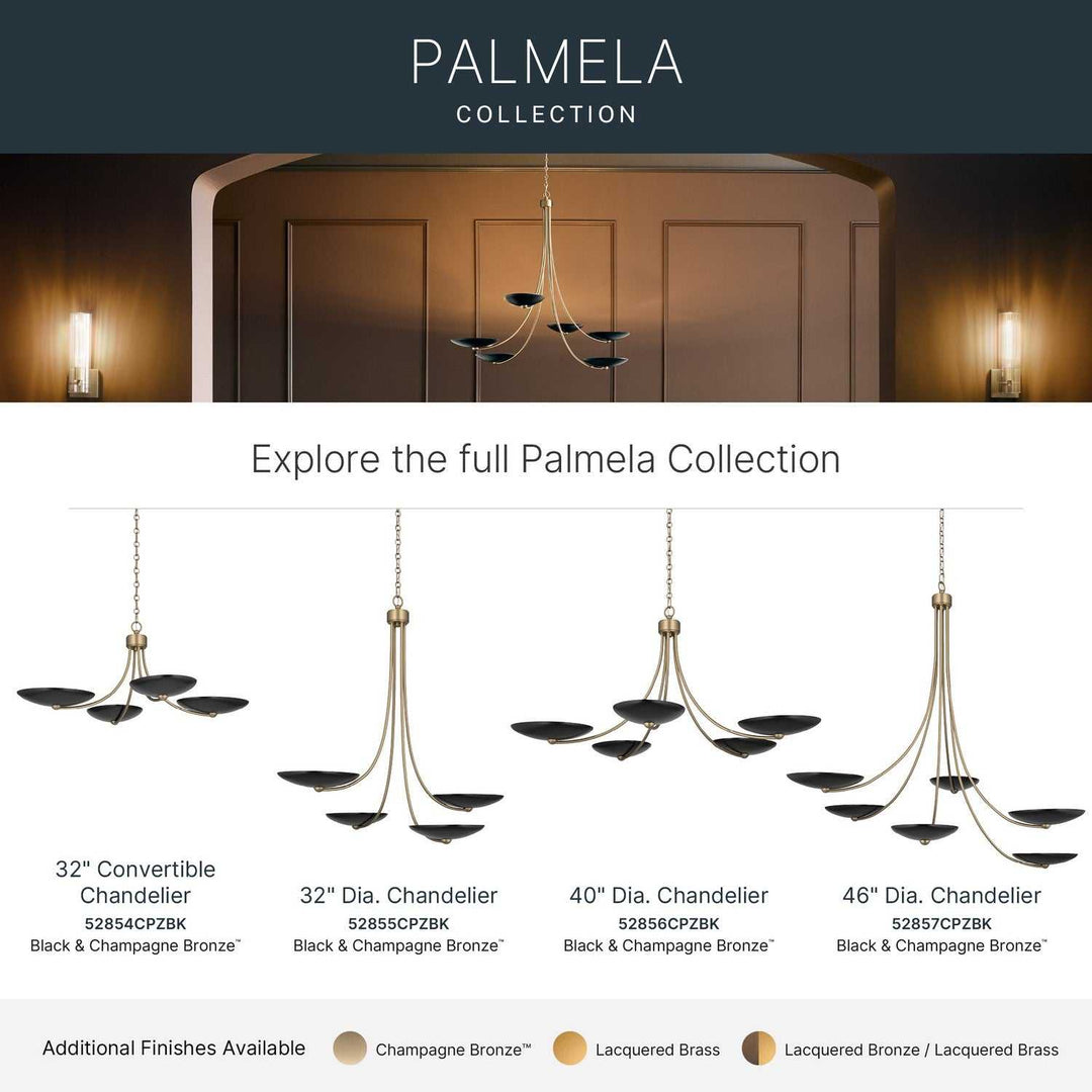 Palmela Four Light Chandelier/Semi Flush in Champagne Bronze Kichler Canada
