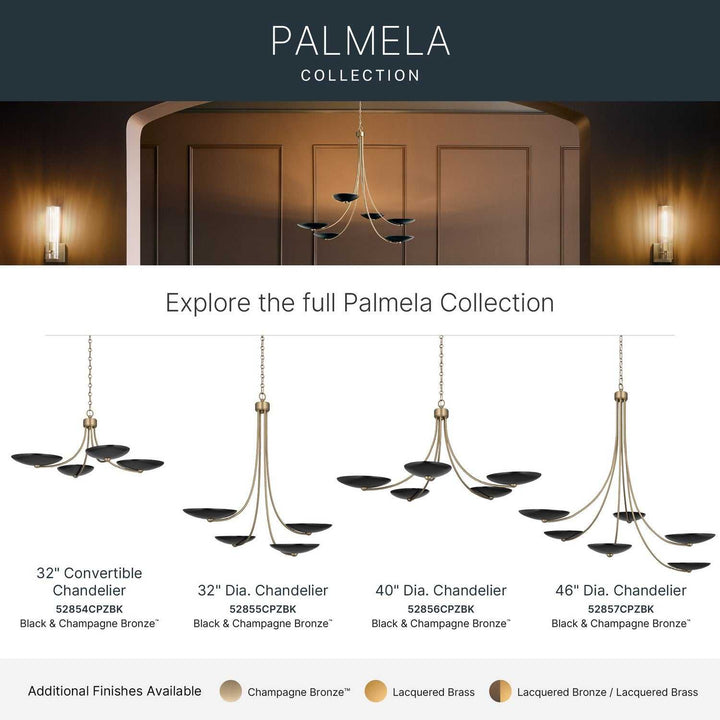 Palmela Four Light Chandelier/Semi Flush in Champagne Bronze Kichler Canada