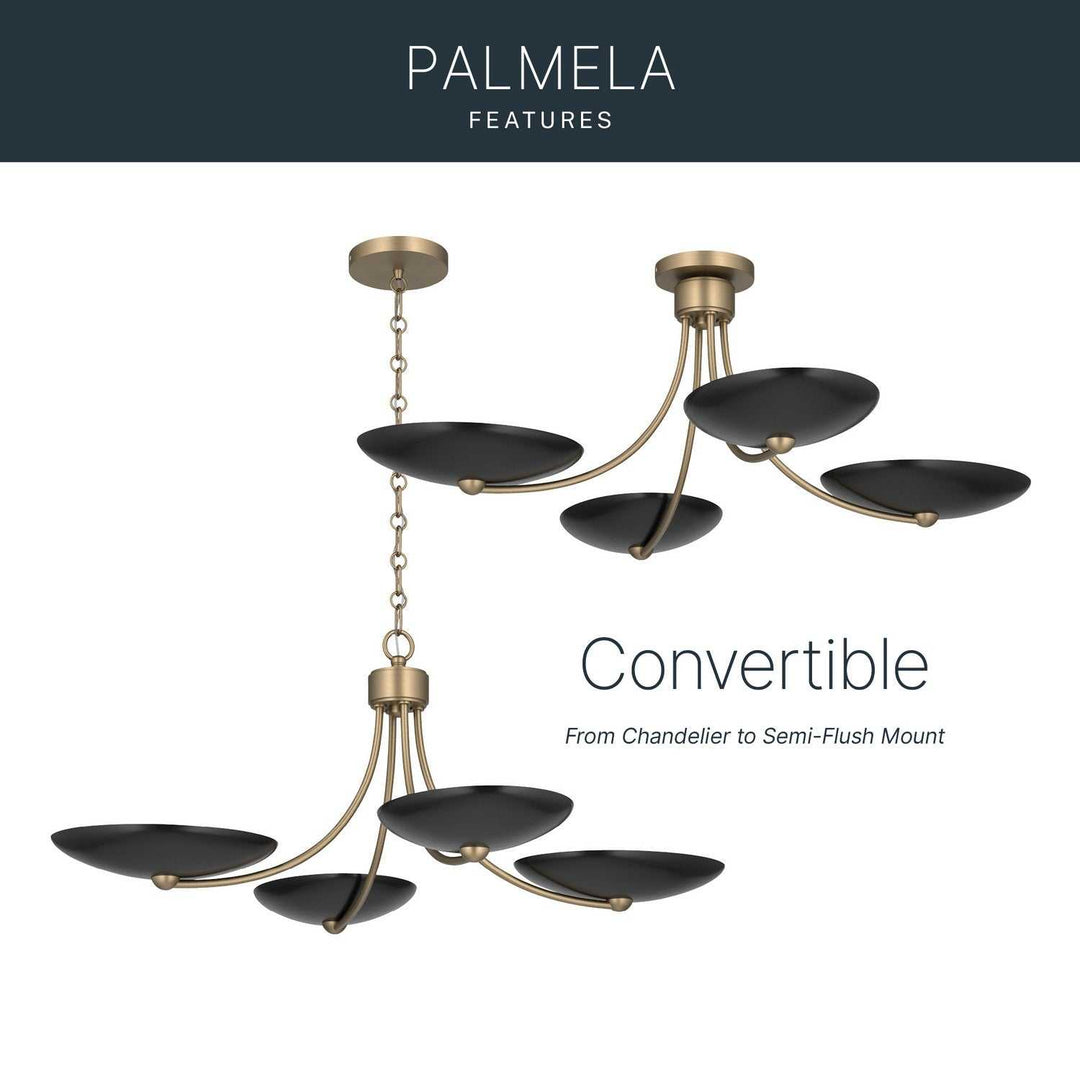 Palmela Four Light Chandelier/Semi Flush in Champagne Bronze Kichler Canada