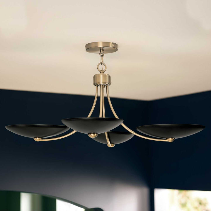 Palmela Four Light Chandelier/Semi Flush in Champagne Bronze Kichler Canada