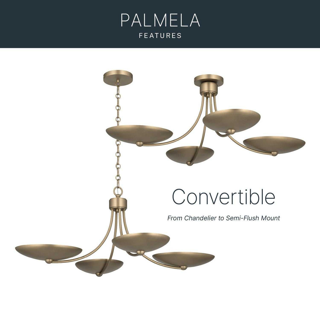 Palmela Four Light Chandelier/Semi Flush in Champagne Bronze Kichler Canada