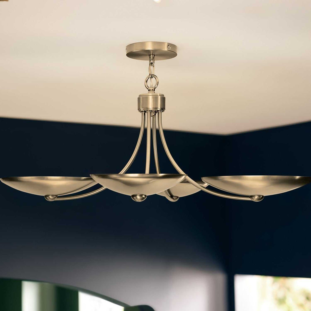 Palmela Four Light Chandelier/Semi Flush in Champagne Bronze Kichler Canada