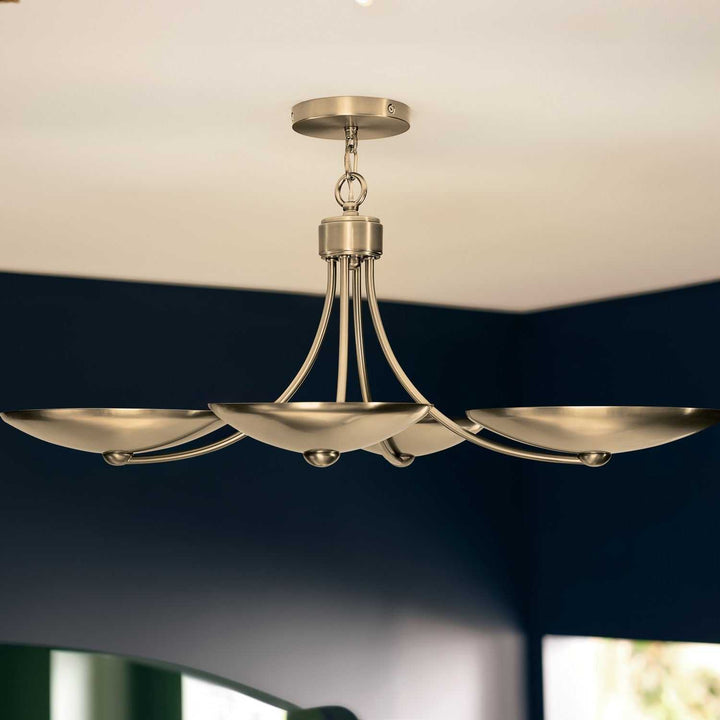 Palmela Four Light Chandelier/Semi Flush in Champagne Bronze Kichler Canada