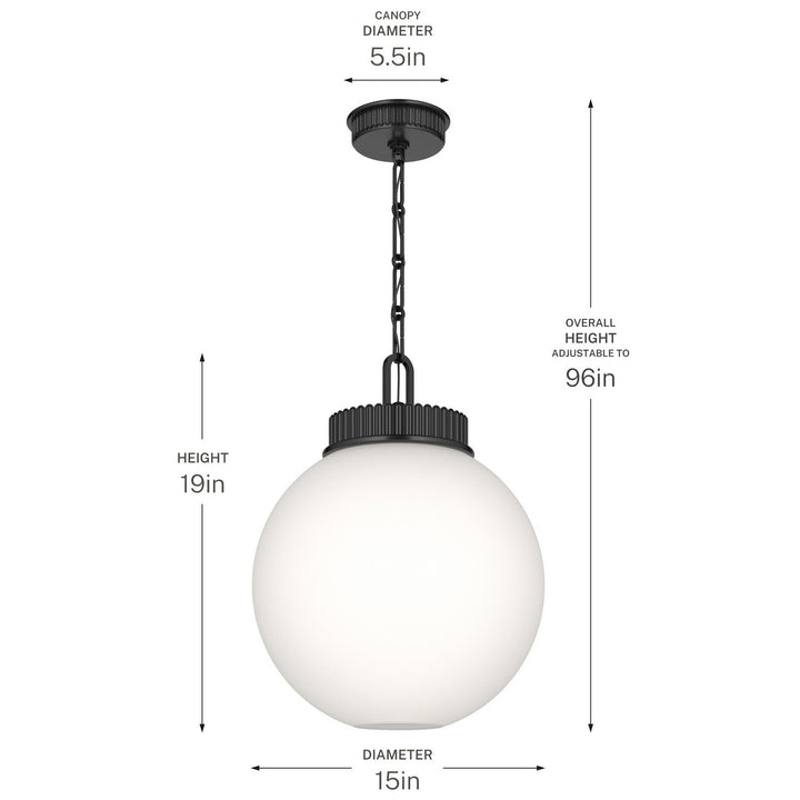 Andorra One Light Pendant in Black Kichler Canada