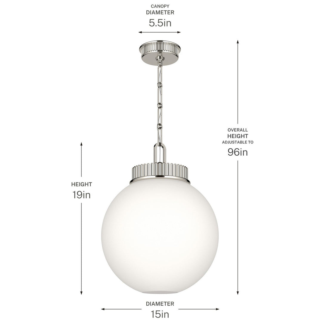 Andorra One Light Pendant in Polished Nickel Kichler Canada