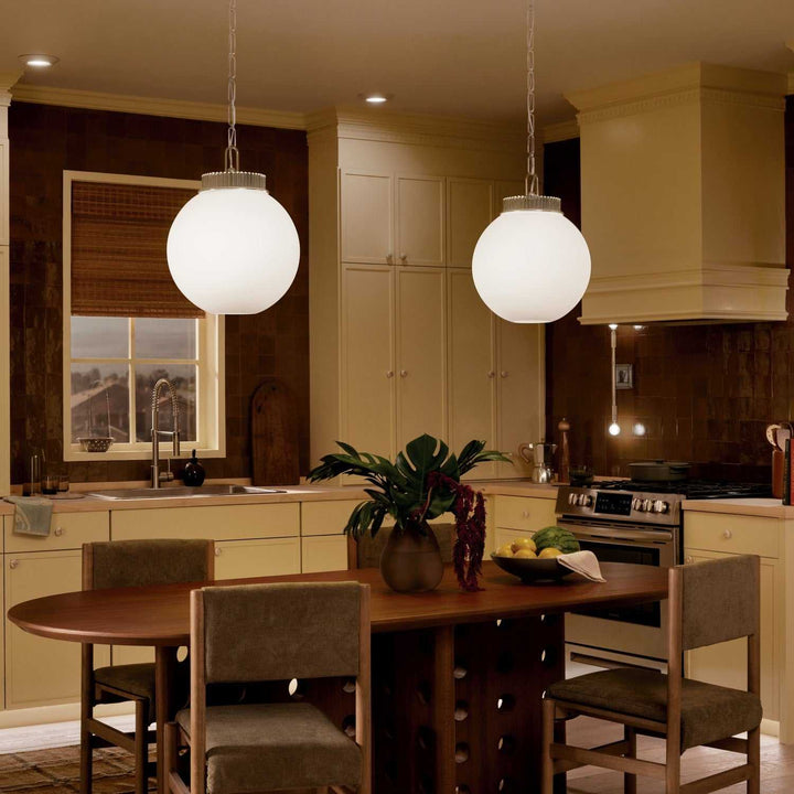 Andorra One Light Pendant in Polished Nickel Kichler Canada