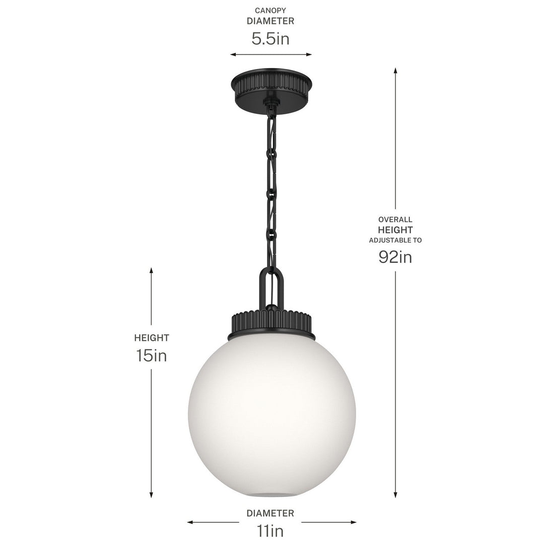 Andorra One Light Pendant in Black Kichler Canada