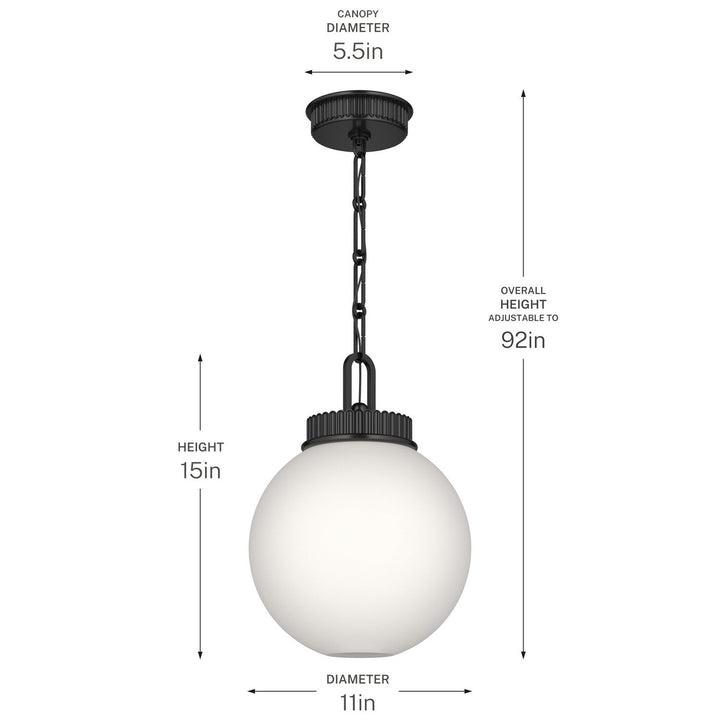 Andorra One Light Pendant in Black Kichler Canada