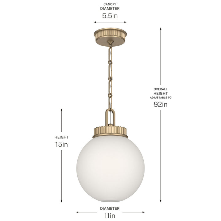 Andorra One Light Pendant in Champagne Bronze Kichler Canada