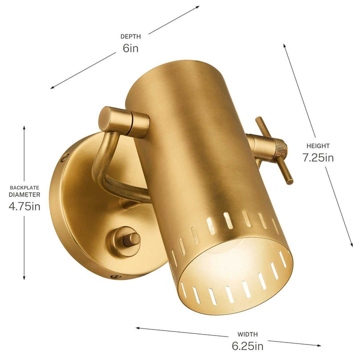 Kichler Canada - 52840LBR - LED Wall Sconce - Ruehl - Lacquered Brass