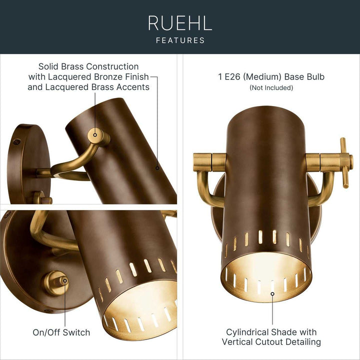 Kichler Canada - 52840LBZ - LED Wall Sconce - Ruehl - Lacquered Bronze