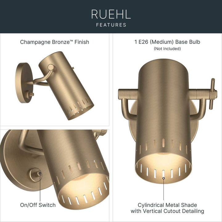 Ruehl LED Wall Sconce in Champagne Bronze Kichler Canada