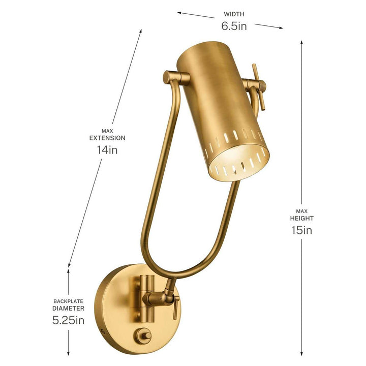 Kichler Canada - 52841LBR - LED Wall Sconce - Ruehl - Lacquered Brass