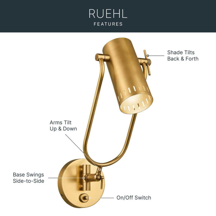 Kichler Canada - 52841LBR - LED Wall Sconce - Ruehl - Lacquered Brass