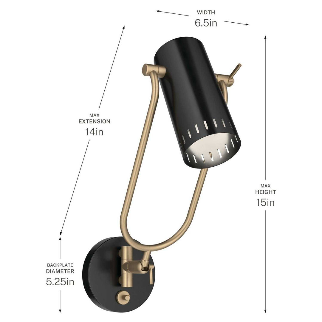 Ruehl LED Wall Sconce in Black Kichler Canada