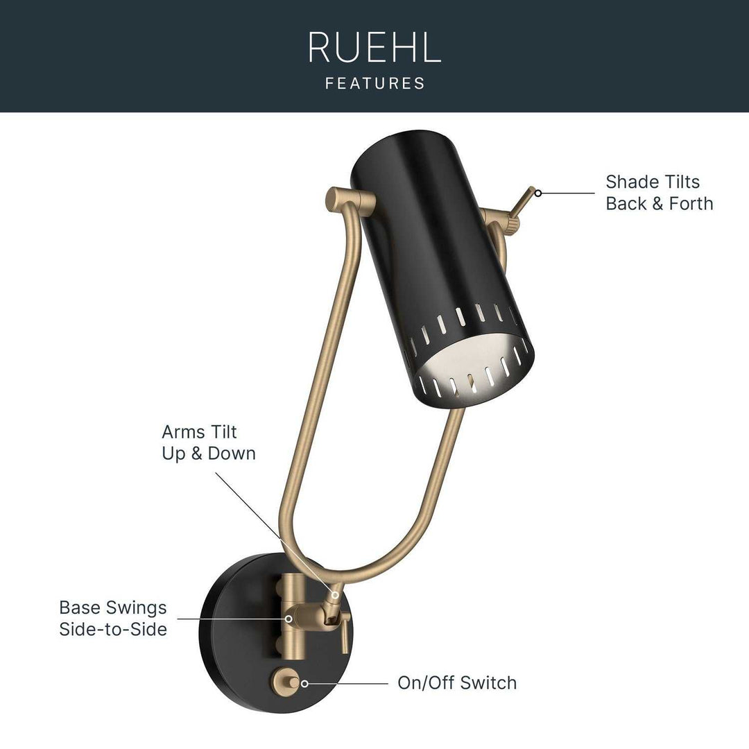 Ruehl LED Wall Sconce in Black Kichler Canada
