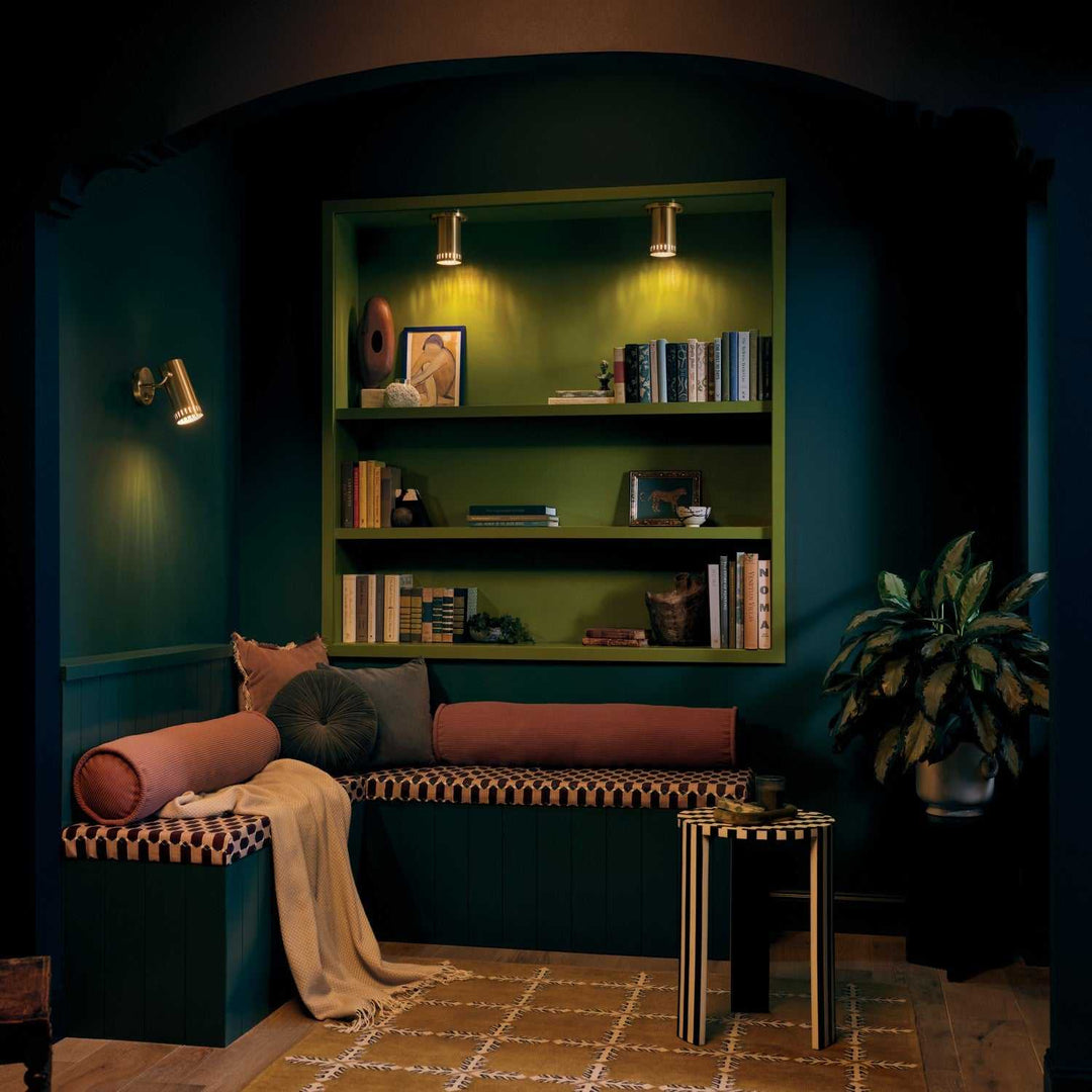Ruehl LED Flush Mount in Lacquered Brass Kichler Canada