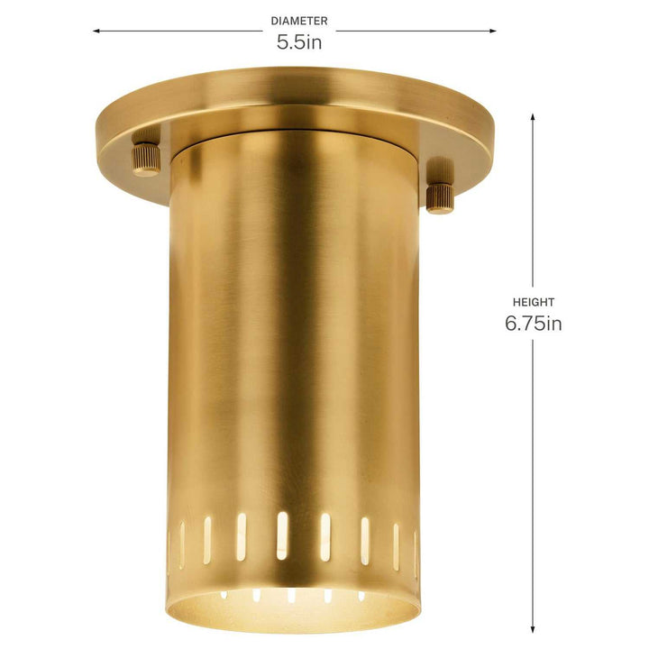 Ruehl LED Flush Mount in Lacquered Brass Kichler Canada