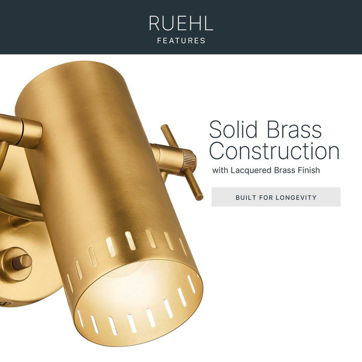 Ruehl LED Flush Mount in Lacquered Brass Kichler Canada