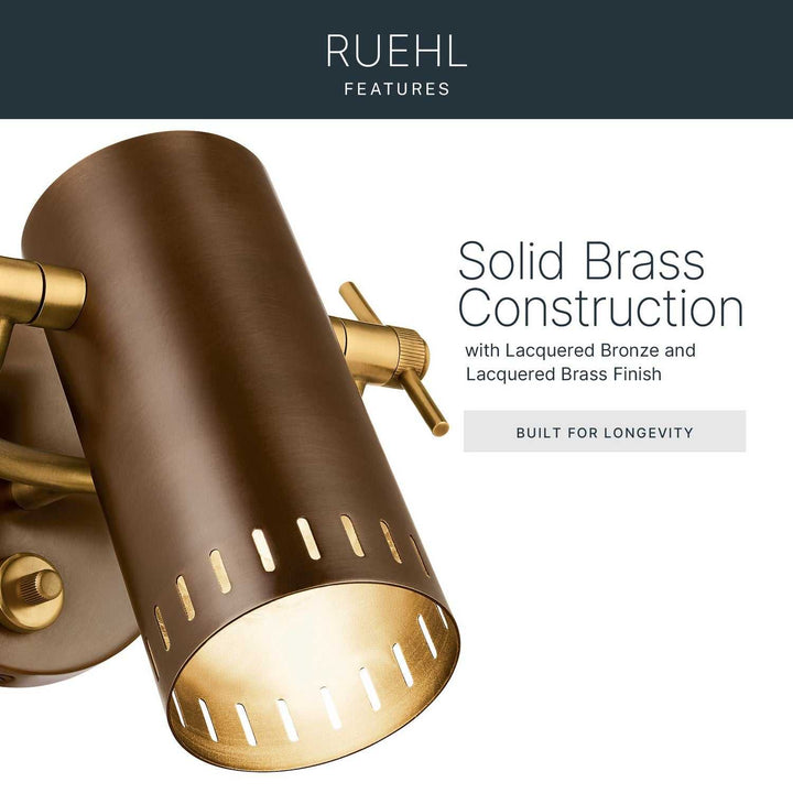 Ruehl LED Flush Mount in Lacquered Bronze Kichler Canada