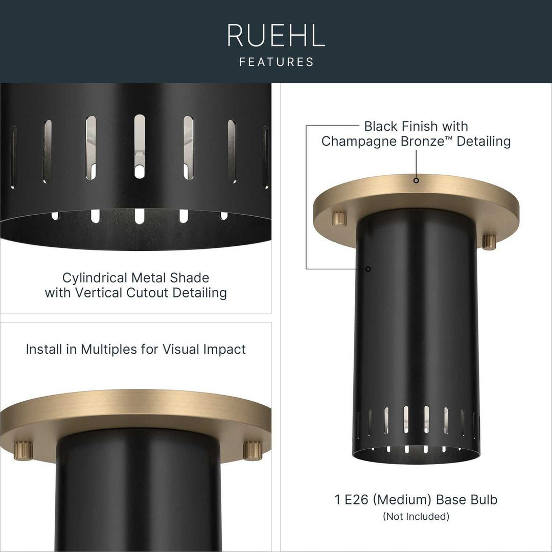 Ruehl LED Flush Mount in Black Kichler Canada