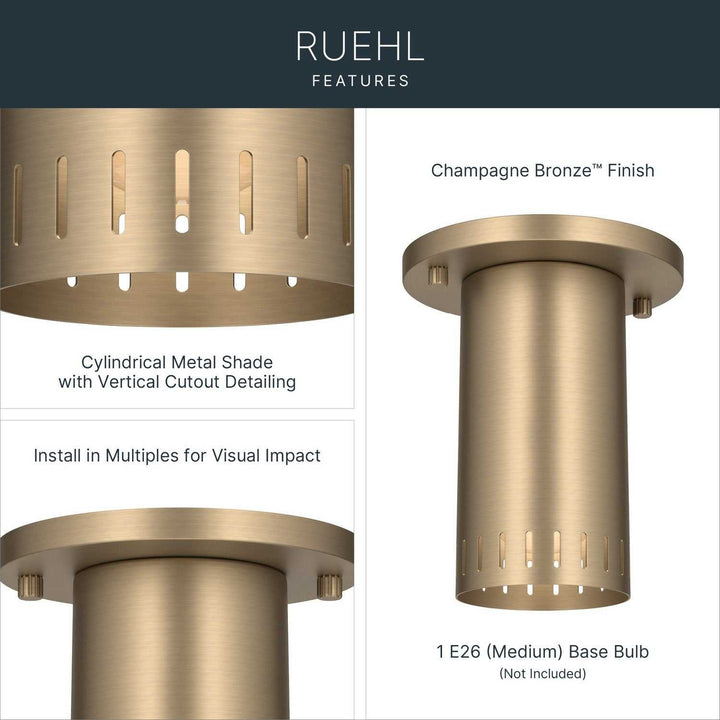 Ruehl LED Flush Mount in Champagne Bronze Kichler Canada