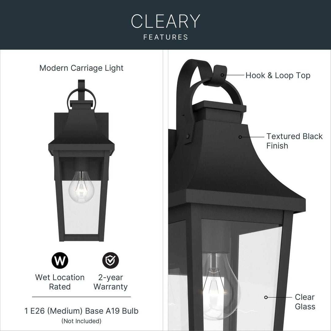 Kichler Canada - 59193BKT - One Light Outdoor Wall Mount - Cleary - Textured Black