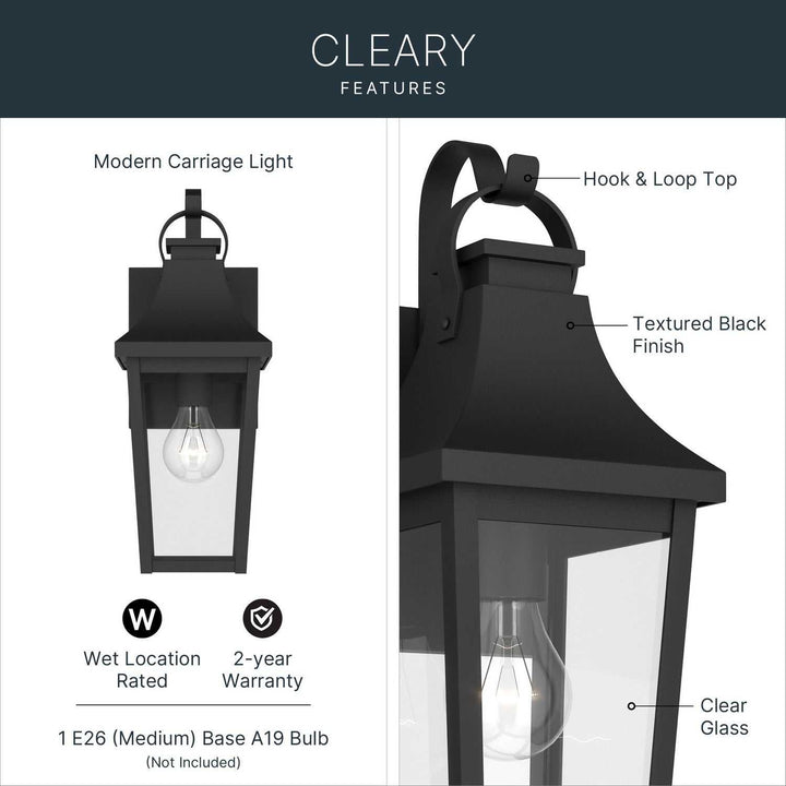 Kichler Canada - 59193BKT - One Light Outdoor Wall Mount - Cleary - Textured Black