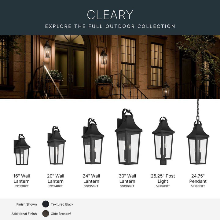 Kichler Canada - 59194BKT - One Light Outdoor Wall Mount - Cleary - Textured Black