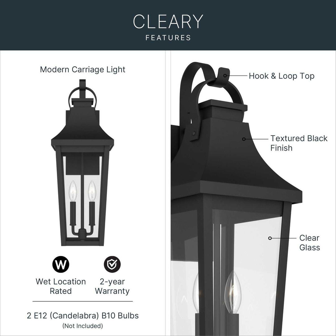 Kichler Canada - 59195BKT - Two Light Outdoor Wall Mount - Cleary - Textured Black