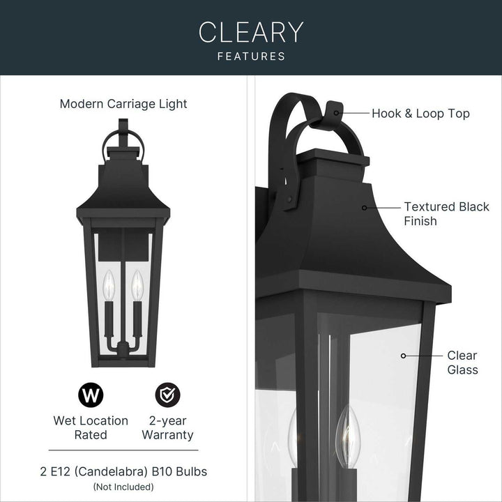 Kichler Canada - 59195BKT - Two Light Outdoor Wall Mount - Cleary - Textured Black