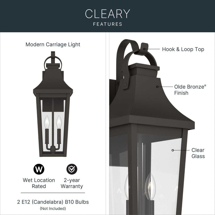 Cleary Two Light Outdoor Wall Mount in Olde Bronze Kichler Canada