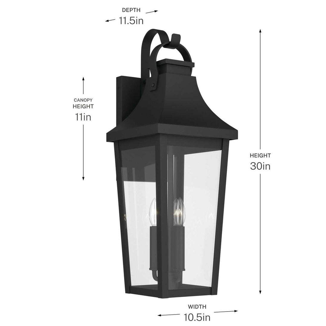 Kichler Canada - 59196BKT - Three Light Outdoor Wall Mount - Cleary - Textured Black