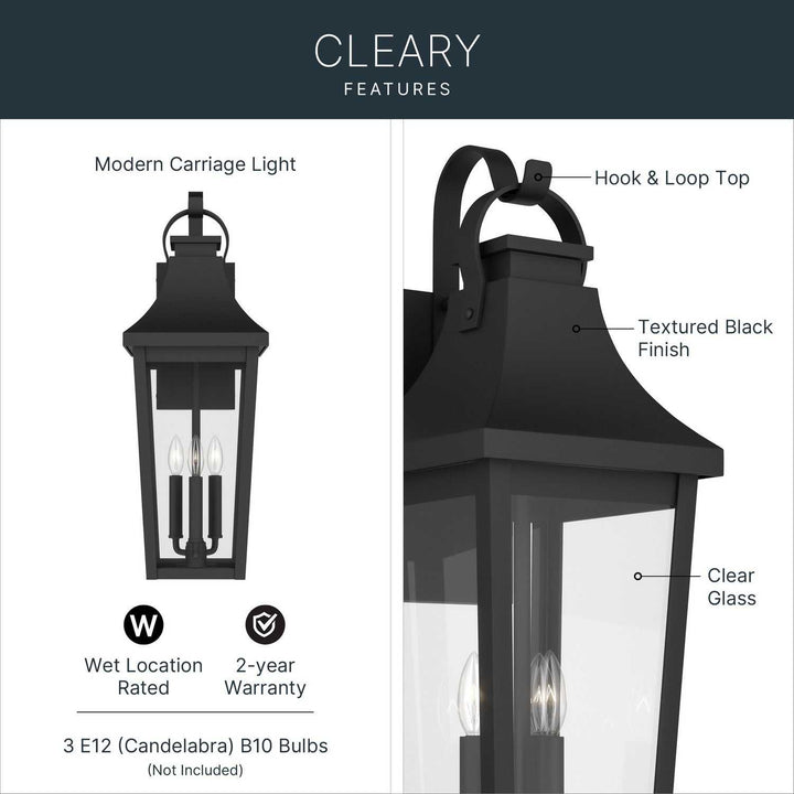 Kichler Canada - 59196BKT - Three Light Outdoor Wall Mount - Cleary - Textured Black