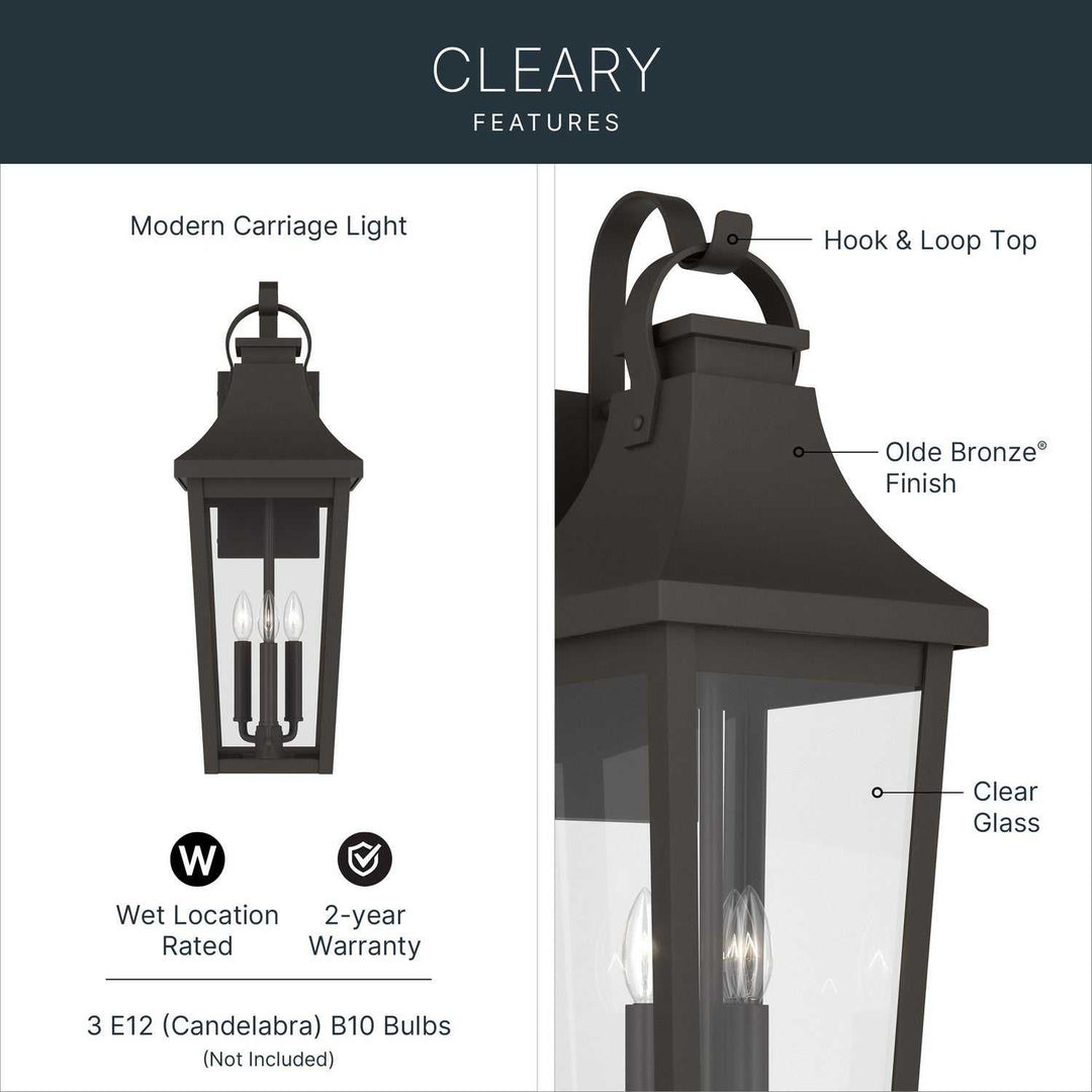 Kichler Canada - 59196OZ - Three Light Outdoor Wall Mount - Cleary - Olde Bronze