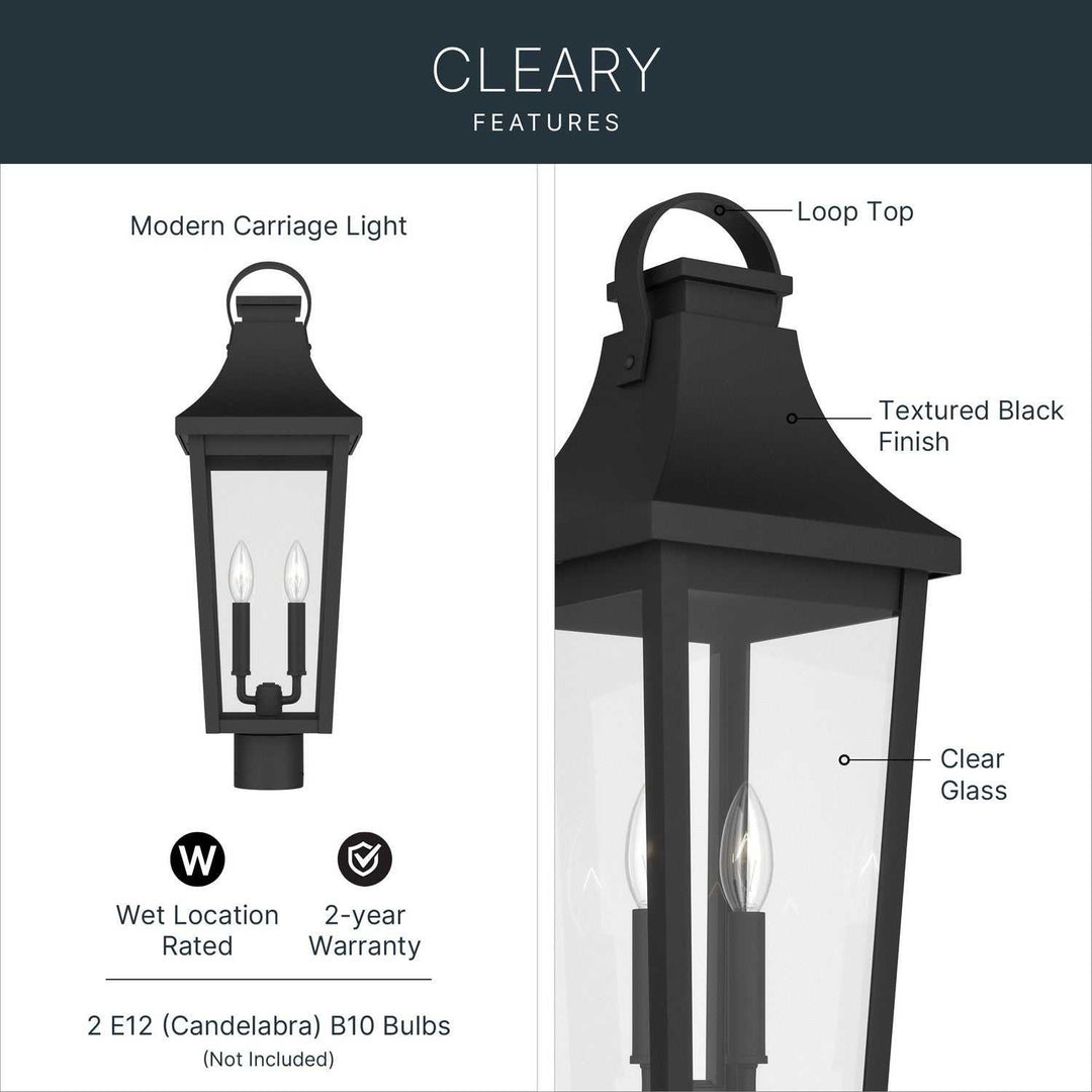 Kichler Canada - 59197BKT - Two Light Outdoor Post Lantern - Cleary - Textured Black