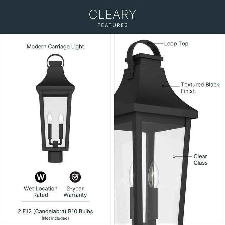 Kichler Canada - 59197BKT - Two Light Outdoor Post Lantern - Cleary - Textured Black