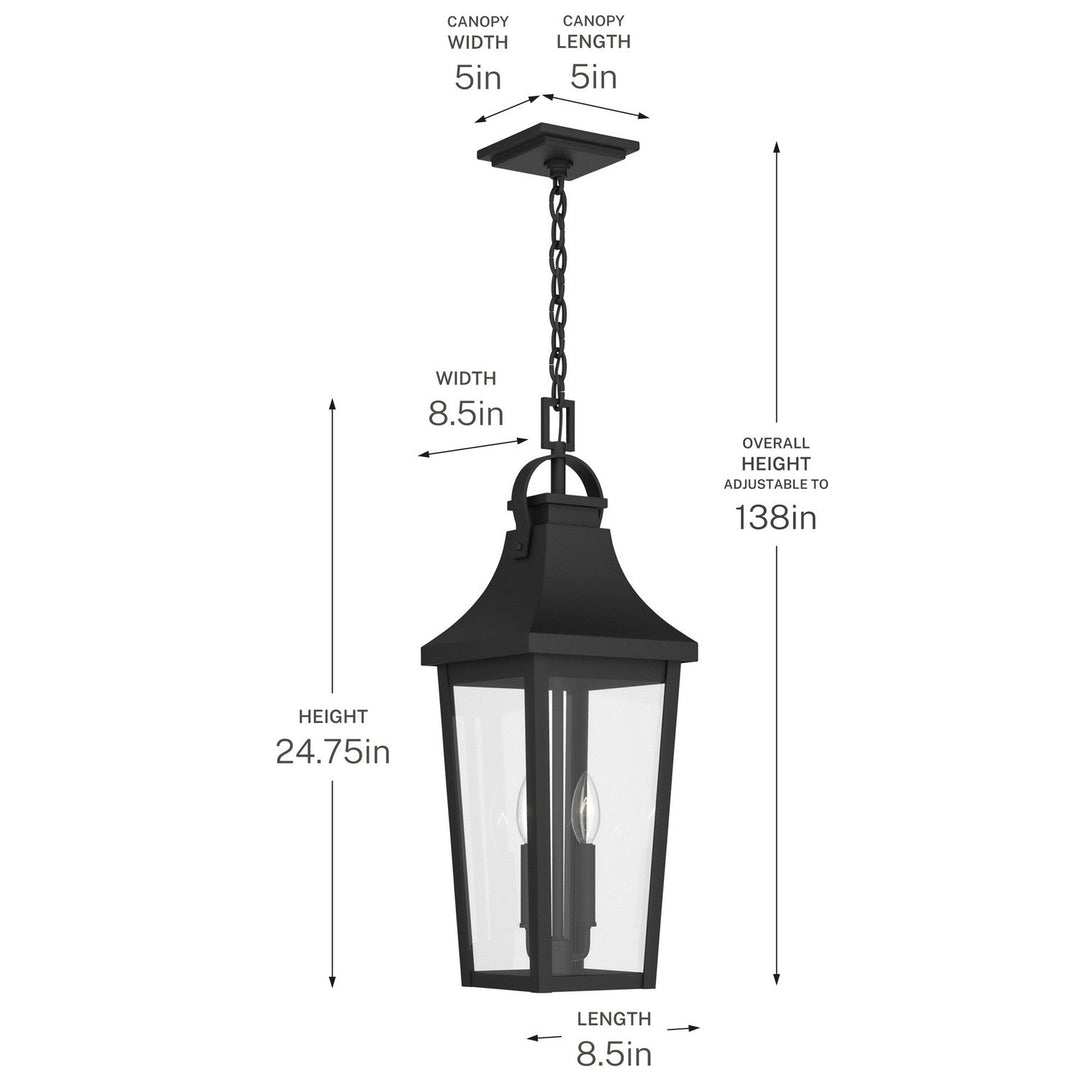 Kichler Canada - 59198BKT - Two Light Outdoor Pendant - Cleary - Textured Black