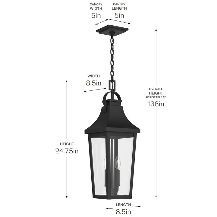 Kichler Canada - 59198BKT - Two Light Outdoor Pendant - Cleary - Textured Black