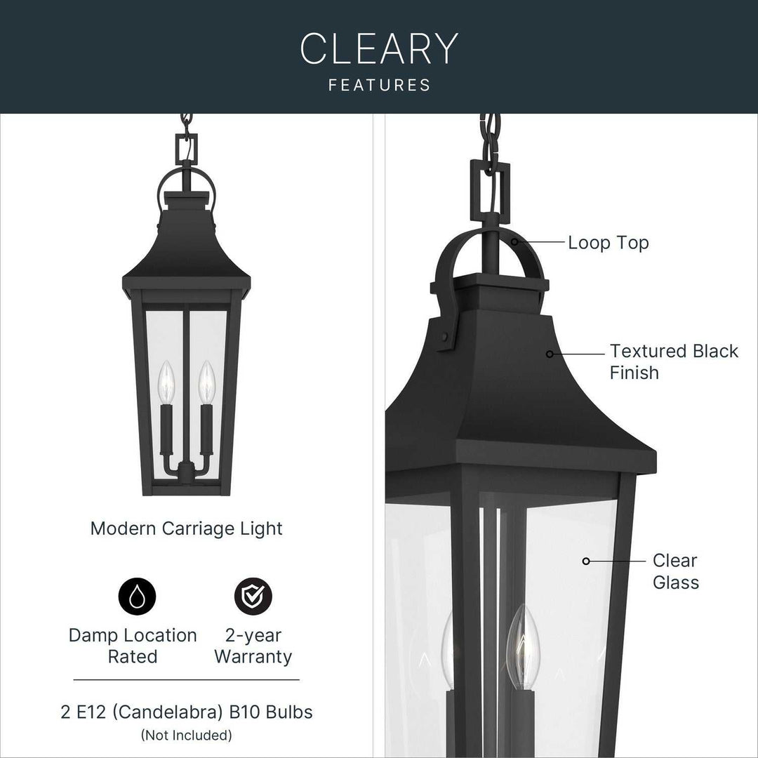 Kichler Canada - 59198BKT - Two Light Outdoor Pendant - Cleary - Textured Black